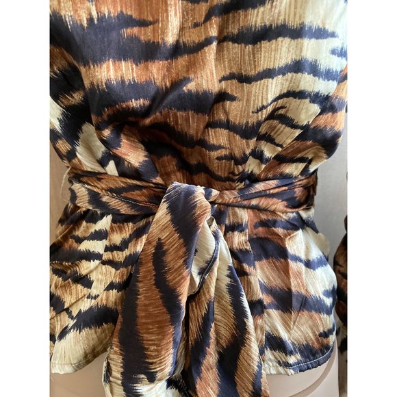 Lafayette 148 New York Tiger Print Blouse - Picture 10 of 15